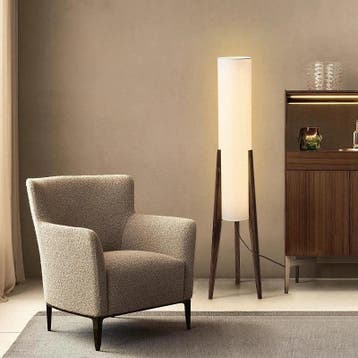 Japanse Wabi-sabi Vloerlamp van Hout met Stoffen Kap, Verzenden, Nieuw