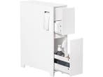 SoBuy BZR111-W - Smalle Badkamerkast - 1 deur 2 lades - Wit, Verzenden, Nieuw