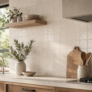 Wandtegel Equipe Handvorm Ritmo Skin Lichtroze Glans 10x10, Doe-het-zelf en Verbouw, Nieuw, Minder dan 20 cm, 10 m² of meer, Wandtegels