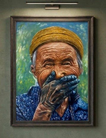 Nguyn V.L (1993) - Sourire Caché 80 60 cm, Antiek en Kunst