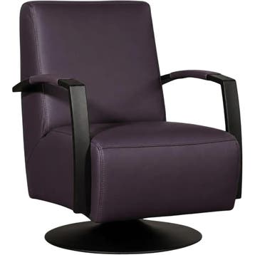 Leren draaifauteuil Mood - Toledo Aubergine (paars) -, Nieuw, Ophalen of Verzenden, 50 tot 75 cm, Industrieel, Modern