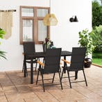 vidaXL 5-delige Tuinset zwart en bruin, 4 zitplaatsen, Nieuw, Tuinset, Verzenden