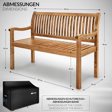 Houten Tuinbank - Weerbestendig - Zitbank - 150cm - Bruin -, Verzenden, Zo goed als nieuw