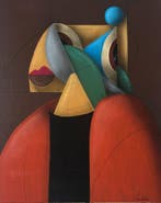 Matias Machado - Family Faces 02 ( Ready to hang ), Antiek en Kunst