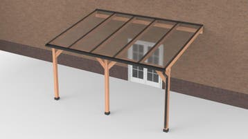 Douglas Terrasoverkapping Zwart Polycarbonaat Helder, Tuin en Terras, Nieuw