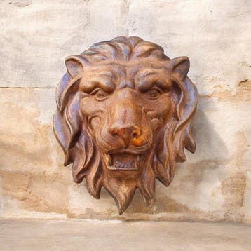 sculptuur, Decorazione Maschera Leone - 32 cm - Gegoten