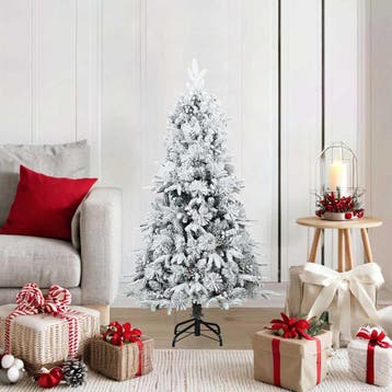 vidaXL Kunst Kerstboom met Geveerde Takken, Sneeuw Bedekt, Verzenden, Nieuw