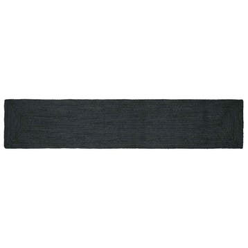 vidaXL Gebied Tapijt Donkergrijs 80 x 400 cm Jute, Huis en Inrichting, Verzenden, Nieuw