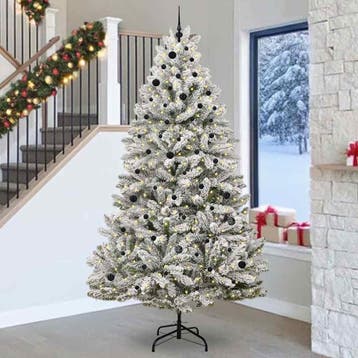 vidaXL Kunstkerstboom 270 cm 300 LEDs Warmwit PVC en staal, Verzenden, Nieuw