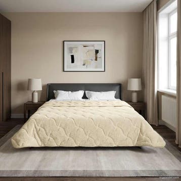 vidaXL Zomer Dekbed Crème 200 x 220 cm Microfiber en Teddy, Verzenden, Nieuw