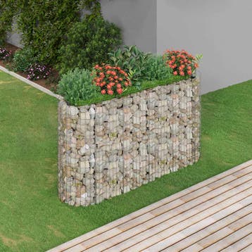 vidaXL Gabion plantenbak verhoogd 190x50x100 cm, Verzenden, Minder dan 60 cm, Nieuw, Metaal