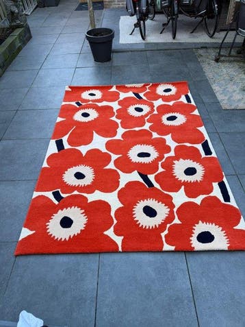 Marimekko - unikko Orange Red - Vloerkleed - 240 cm - 170 cm