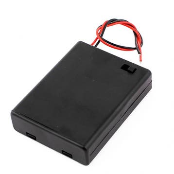 Batterijhouder 3xAA - 4,5 Volt Output - Zwart, Hobby en Vrije tijd, Elektronica-componenten, Ophalen of Verzenden, Nieuw