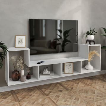 Modulair meubelset Hustersurd 2-delig wit [en.casa], Huis en Inrichting, Tafels | Salontafels, Verzenden, Nieuw