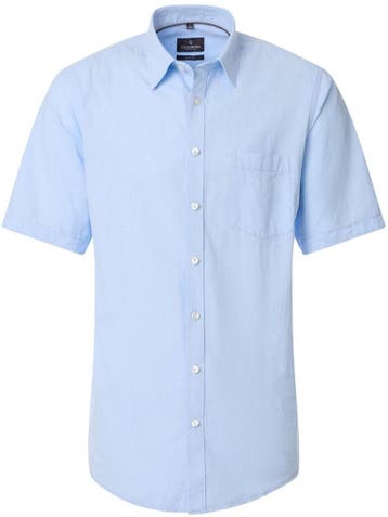 Casa Moda Casual Overhemd Korte Mouw Linnenmix 126130311-100, Verzenden, Nieuw, Blauw