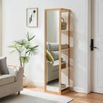 Open kast met spiegel As 170x40x35 cm naturel en wit [en.cas, Verzenden, Nieuw
