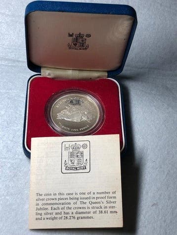 Verenigd Koninkrijk. 25 Pence 1977 Proof, Box & COA (Zonder
