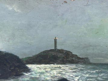 Louis Proust (1877-1944) - Bord de mer au phare : Marine