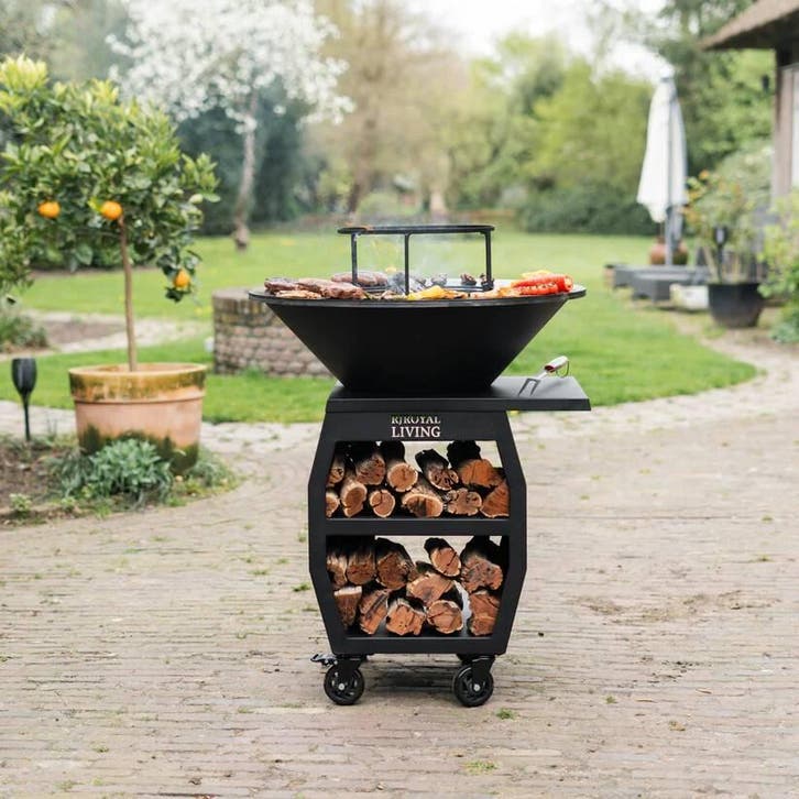 BBQ Plancha Grill Compañero XXL Blackline 2.0 -  Ø80cm, Tuin en Terras, Houtskoolbarbecues, Verzenden