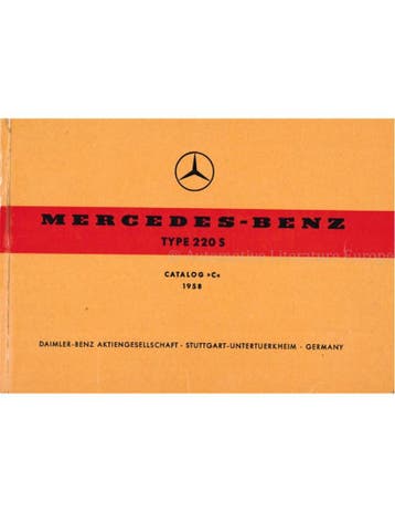 1958 MERCEDES BENZ 220 S ONDERDELENHANDBOEK, Auto diversen, Handleidingen en Instructieboekjes