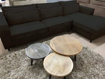 Loungebank Ilpendam - loungebanken - Zwart, Nieuw, 150 cm of meer, Stof, 250 tot 300 cm