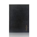 A4 Menumap voor 2 menukaarten - Zwart + Opdruk MENU - Go...