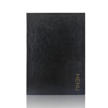 A4 Menumap voor 2 menukaarten - Zwart + Opdruk MENU - Go...