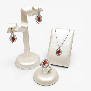 Koraal - Argento 925 - 3-delige sieradenset - Italiaans