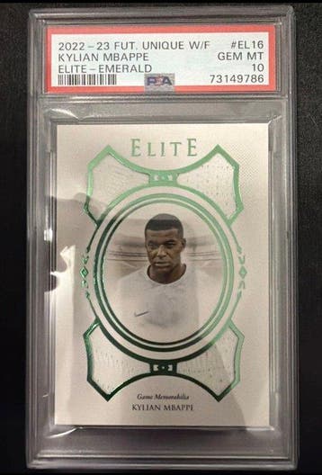 2021/22 Futera Elite Kylian Mbappe9 EL16 Memorabilia kaart,, Nieuw