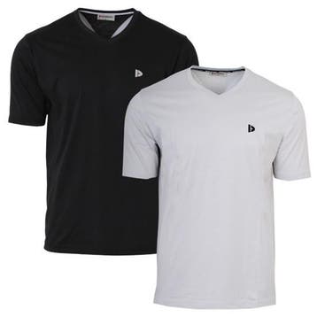 Donnay Donnay Heren - 2-Pack - V-neck T-Shirt Berno - Zwart, Verzenden, Nieuw