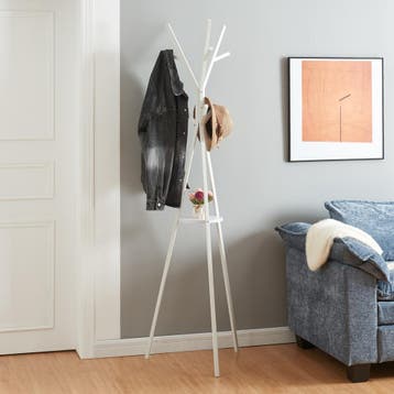 Kledingrek Edet kapstok met plank 179x48x48 cm wit [en.casa], Verzenden, Nieuw