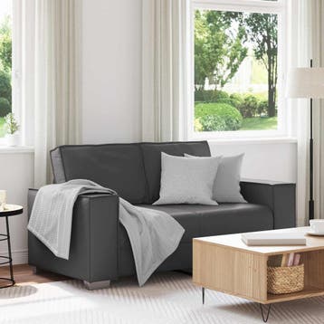 vidaXL Loveseat Grijs 160 cm Nep Leer, Huis en Inrichting, Verzenden, Nieuw, Leer, 150 tot 200 cm