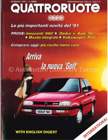 1991 QUATTRORUOTE MAGAZINE 423 ITALIAANS, Nieuw, Author