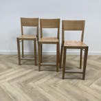 Hutten complete set statafel met 3 barkrukken, hout, Ophalen of Verzenden, Gebruikt