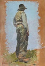 Ernesto Giacobbi (1891-1964) - Figura maschile in paesaggio