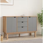 vidaXL Dressoir OTTA 113,5x43x73 cm massief grenenhout bruin, 100 tot 150 cm, Verzenden, Nieuw, Grenenhout