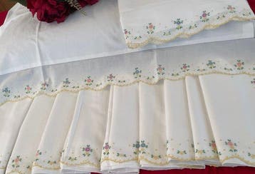 ricami fatti a mano - Laken (3) - 267 cm - 225 cm - laken