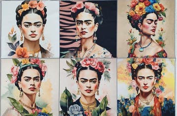 AA176 - 6 Popportretten van Frida Kahlo - Decoratief stof -