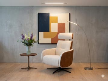 Draaifauteuil Carrera in stof met SHOWROOMKORTING, Minder dan 75 cm, Stof, Nieuw, Ophalen of Verzenden