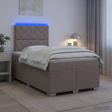 vidaXL Boxspringbed met matras met hoofdeinde Taupe 120 x, Verzenden, Nieuw, Twijfelaar
