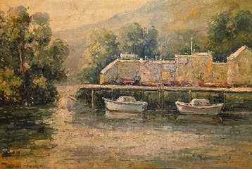 Italiaanse school (XX) - Barche al lago