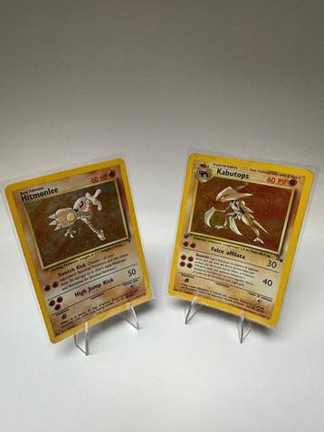 Pokémon - 2 Card - Hitmonlee, Kabutops Foil - WOTC, Nieuw