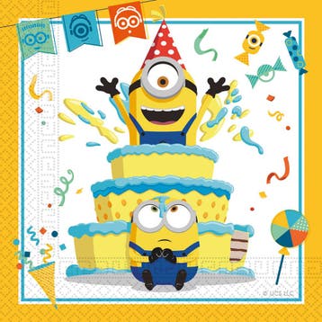 Minions Servetten Geel (20st), Ophalen of Verzenden, Nieuw