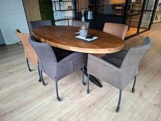 Ovale eetkamertafel met 6 stoelen, Nieuw