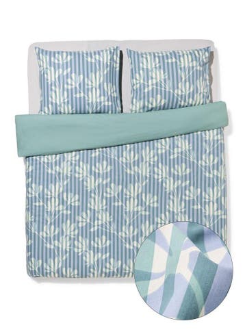 HEMA Dekbedovertrek 200x200/220cm zacht katoen strepen sale, Huis en Inrichting, Slaapkamer | Beddengoed, Verzenden, Nieuw, Groen