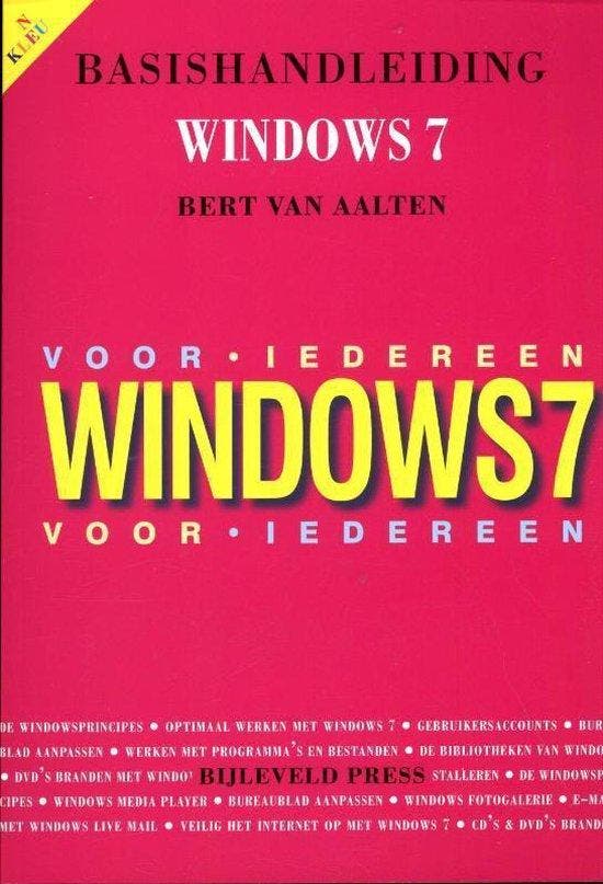 Basishandleiding Windows 7 - van Aalten, Boeken, Informatica en Computer, Gelezen, Verzenden