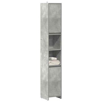 vidaXL Badkamerkast 30x30x183,5 cm spaanplaat betongrijs, Verzenden, Nieuw, (Half)hoge kast, 150 tot 200 cm