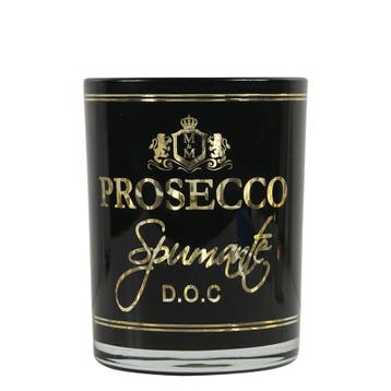 Theelichthouder wijn prosecco zwart medium 12cm, Verzenden, Nieuw