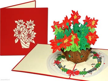 Kerstkaart Kerstroos kerstkrans pop-up kaart, Verzenden, Nieuw