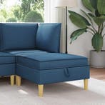 vidaXL Sofa Kruk met Opslag Blauw Stof, Verzenden, Nieuw, Stof, Minder dan 150 cm